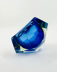 1970s FACETED MURANO COBALT BLUE GOLD GEODE BOWL