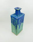 1960s FONNISH BLUE GREEN GLAZED SAND VASE BY ANNIKKI HOVISA