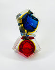 1950s FACETED MURANO COBALT BLUE GOLD GEODE BOWL