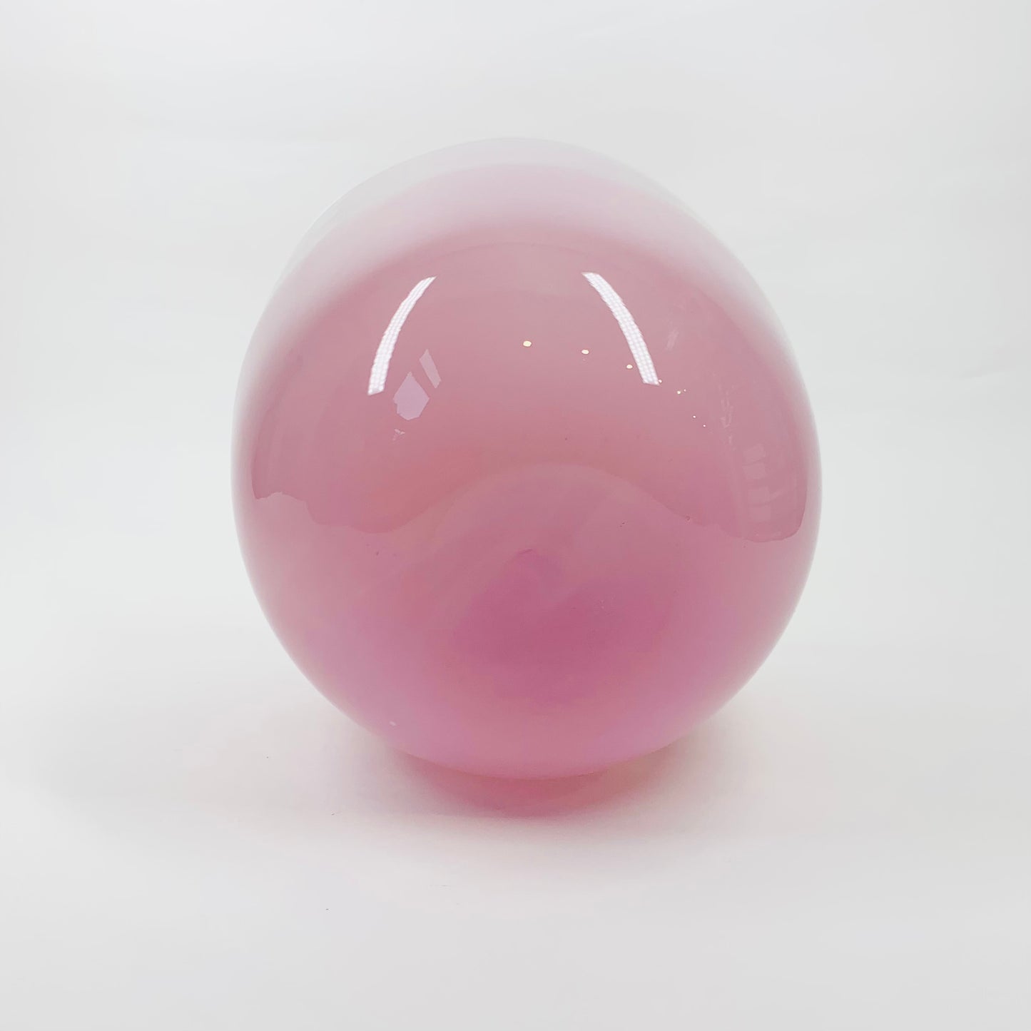 MOUTH BLOWN PINK ART GLASS BOWL