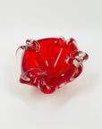 1970s JAPANESE RED SOMMERSO GLASS ASHTRAY/BOWL