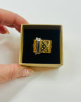 VINTAGE LOUIS VUITTON COSTUME TWO TONE MONOGRAM BUCKLE RING
