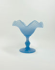 ANTIQUE 1895 IVIMA PORTUGAL RUFFLE RIM GLASS COMPORT
