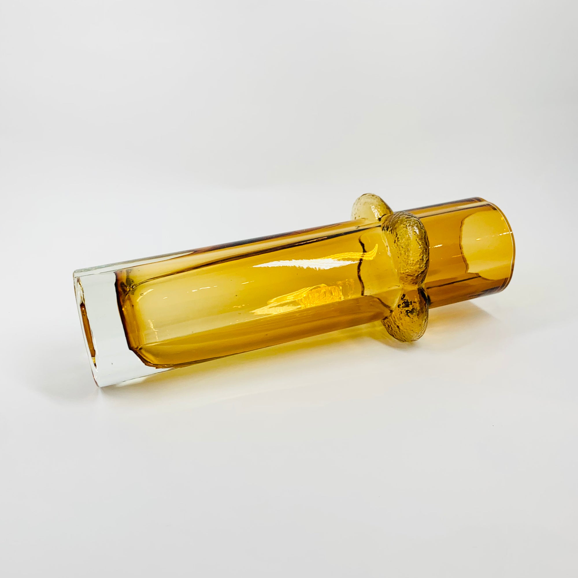 1960s FINNISH AMBER GLASS VASE BY KAL BLOMQIST