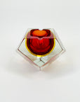 1950s FACETED MURANO RED YELLOW GEODE BOWL
