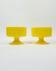 1950s U.S.A YELLOW MILK GLASS COUPE
