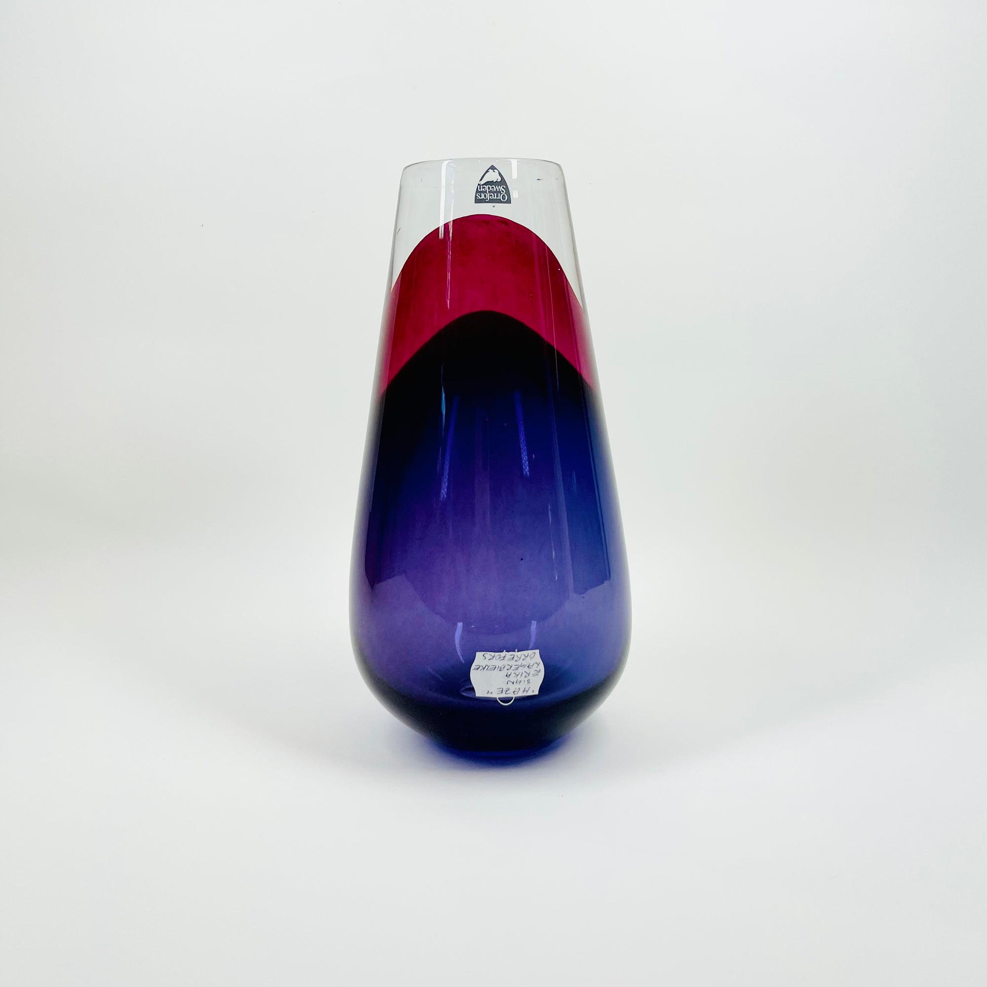 1990s HAZE PURPLE PINK SOMMERSO GLASS VASE BY ERICA LAGERBIELKE FOR KOSTA BODA