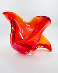 1970s JAPANESE RED ORANGE OMBRE GLASS BOWL