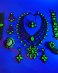 ART DECO STYLE URANIUM GLASS SPIDER NECKLACE