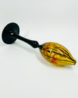 1980s AUSTRALIAN HAND DYED OILSLICK GLASS FOOTED VASE