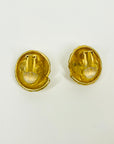 1950s OLENA 24K GOLD PLATED SHELL CLIP ON EARRINGS