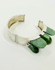 SIGNED 1974 STERLING SILVER NEPHRITE BANGLE BY FINNISH MASTER TAISTO PALONEN