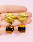 1950s DROP EARRINGS WITH CERAMIC BEADS