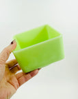 ANTIQUE AMERICAN GREEN JADEITE MILK URANIUM GLASS FRIDGE BOX/BUTTER DISH