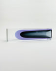 XL 1950s NEODYMIUM PURPLE GREY MURANO SOMMERSO FACETED GLASS BLOCK VASE