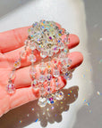 ANTIQUE BEADED CRYSTAL TASSEL BROOCH