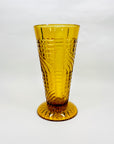 ANTIQUE ART DECO AMBER PRESSED GLASS VASE