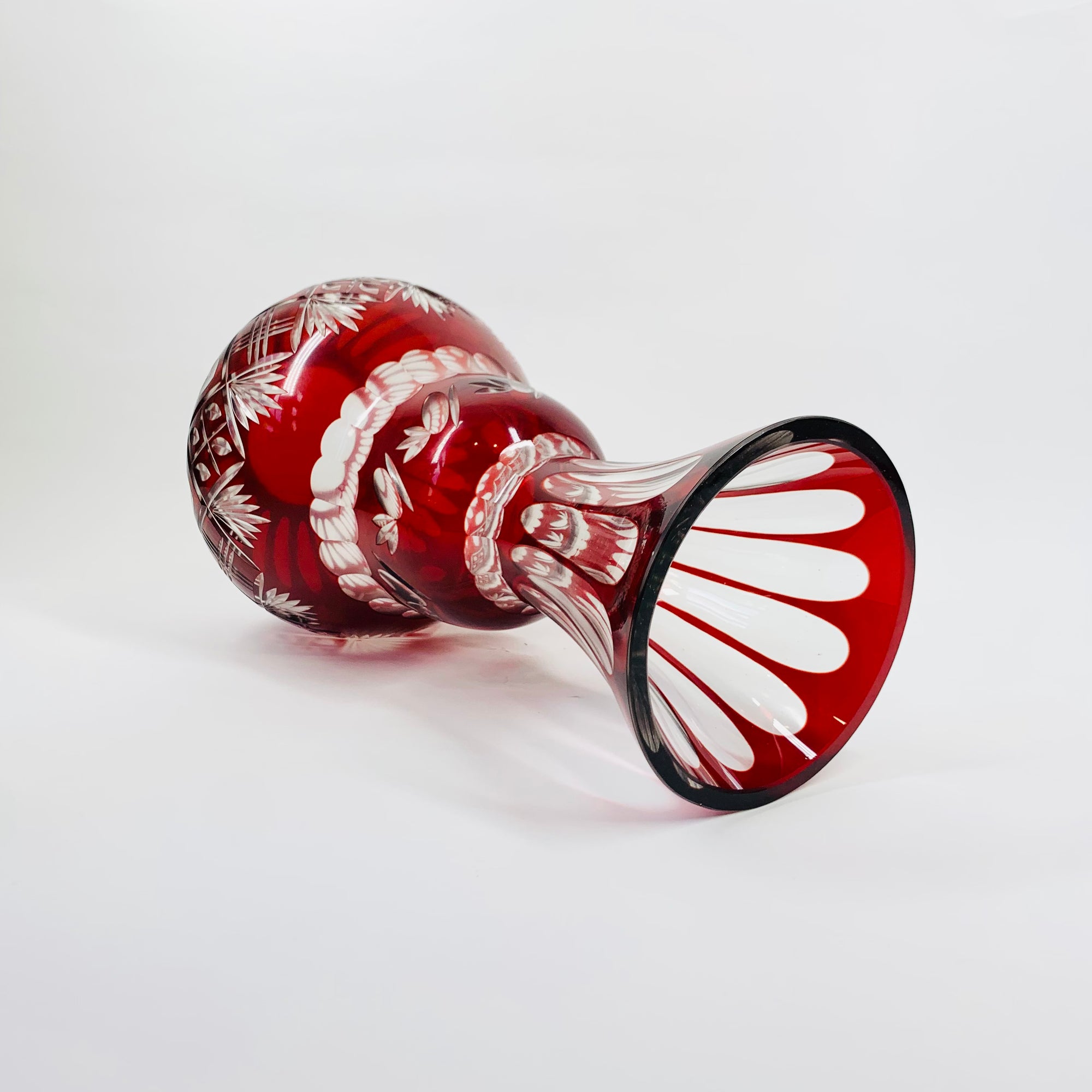 RED BOHEMIAN CRYSTAL VASE