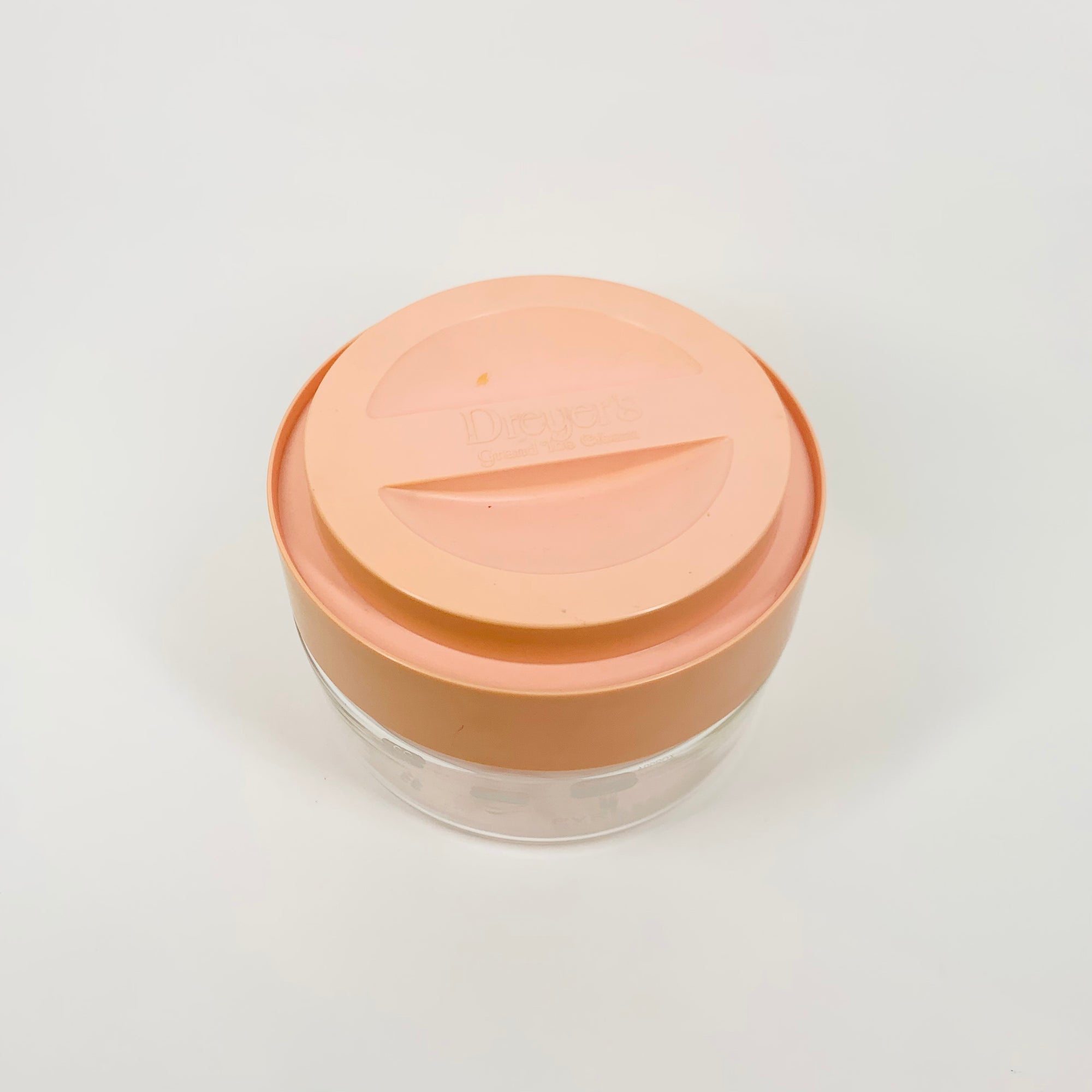 1970s TEMPERED GLASS LIDDED JAR WITH MEASUREMENTS