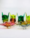 1960s SKLO UNION GREEN SOMMERSO GLASSES BOWL BY JOSEF HOSPODKA