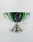KARL PALDA GREEN BLACK SILVER FOOTED BOWL