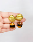 1950s DROP EARRINGS WITH CERAMIC BEADS