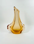 1960s SPACE AGE SKLO UNION AMBER GLASS VASE