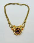 1920s CORO MESH TUTTI FRUITTI PENDANT FESTOON NECKLACE
