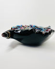 1950s MULTI COLOURS CASED BLACK SPATTER MURANO GLASS SHELL BOWl
