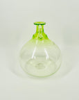 1990s HAND MADE HOGLUND GREEN OMBRE GLASS AMPHORA VASE/JUG
