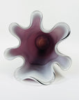 1970s JAPANESE CASED PURPLE GLASS HANDKERCHIEF VASE