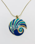 70s BARCS BLUE TURQUOISE ENAMEL NECKLACE SUITE
