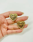 2024 CHANEL QUILTED PEARL HEARTS PIERCED EARRINGS