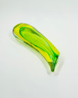 1960s MURANO LIME GREEN SOMMERSO GLASS SWUNG VASE