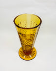 ANTIQUE ART DECO AMBER PRESSED GLASS VASE