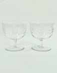 ANTIQUE CUT SCOTTISH CRYSTAL SHORT STEM COUPE GLASSES