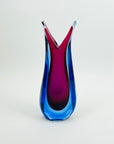 1960s BLUE PURPLE NEODYMIUM MURANO SOMMERSO GLASS FISH TAIL VASE