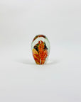 1980s ORANGE SPATTER ART GLASS PAPERWEIGHT