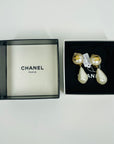 1990s CHANEL CC GOLD DROP BAROQUE PEARLS CLIP ON EARRINGS