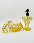 ANTIQUE CITRINE CUT CRYSTAL PERFUME BOTTLE