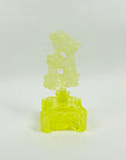 URANIUM GLASS PERFUME BOTTLE WITH FLORAL STOPPER