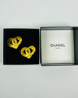 1995 CHANEL CC LOGO MARK HEART EARRINGS