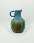 SIGNED 1998 AUSTRALIAN STUDIO POTTERY BLUE HAND GLAZED JUG VASE