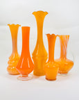 MCM CASED ORANGE RUFFLE RIM VASE
