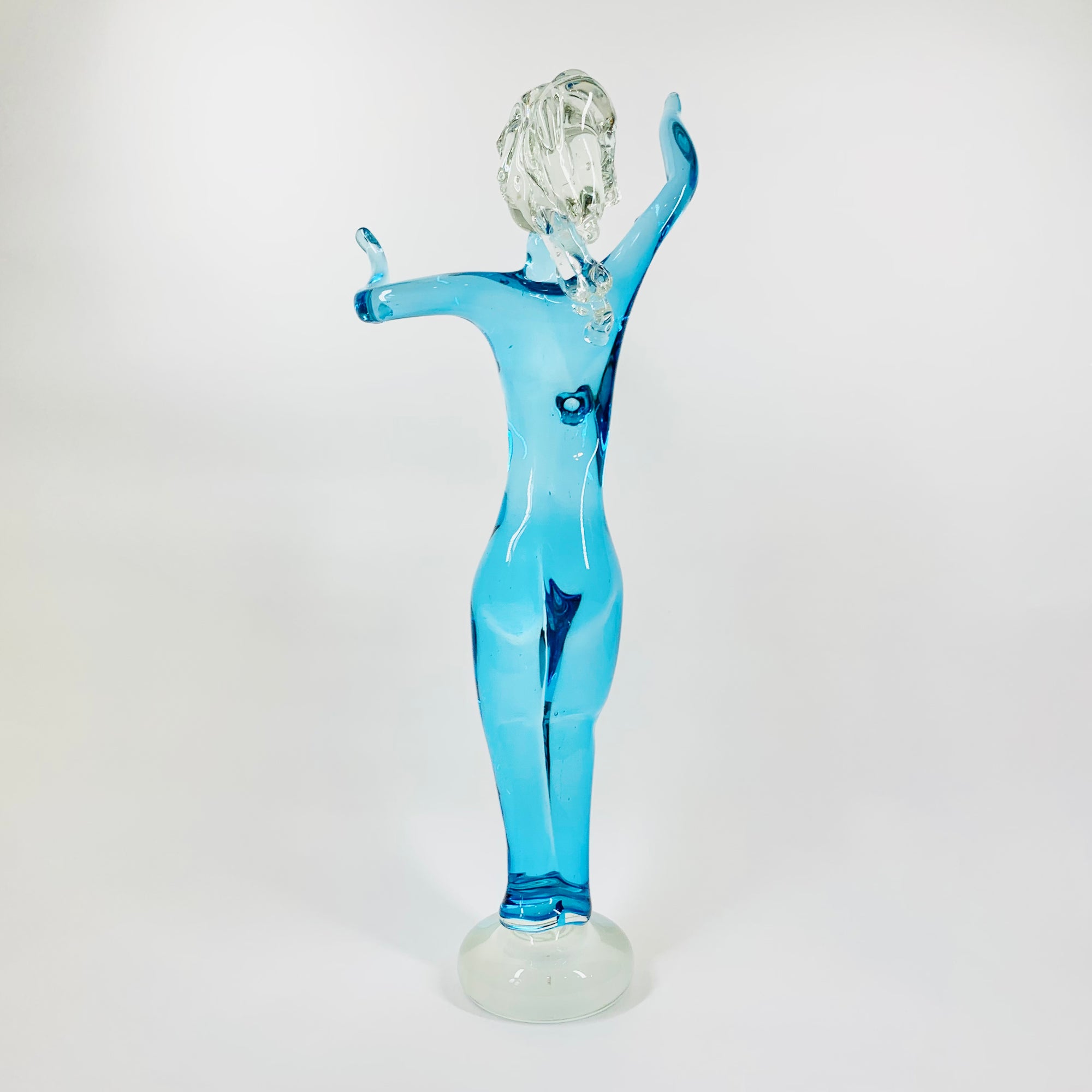BLUE MURANO DANCING LADY SCULPTURE