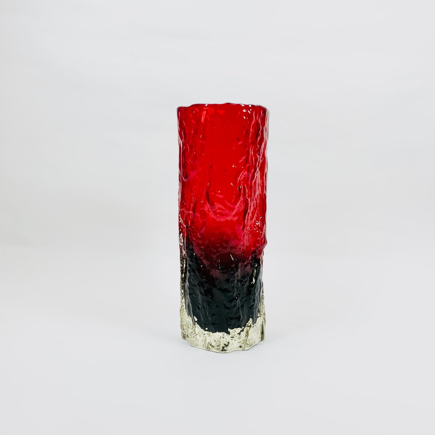 WHITEFRIARS RED LAVA BARK GLASS VASE