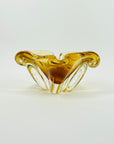 1960s ITALIAN MURANO AMBER GOLD SOMMERSO GLASS ASHTRAY/BOWL