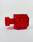 1950s RED Cube GLASS VASE BY ERKKITAPIO SIROINEN FOR RIIHIMÄEN LASI FINLAND