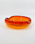 1970s JAPANESE MANDARIN/ORANGE SOMMERSO GLASS PINCHED BOWL