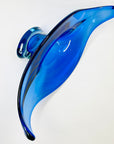 X-LARGE 1940s URANIUM MURANO BLUE SOMMERSO GLASS BOWL